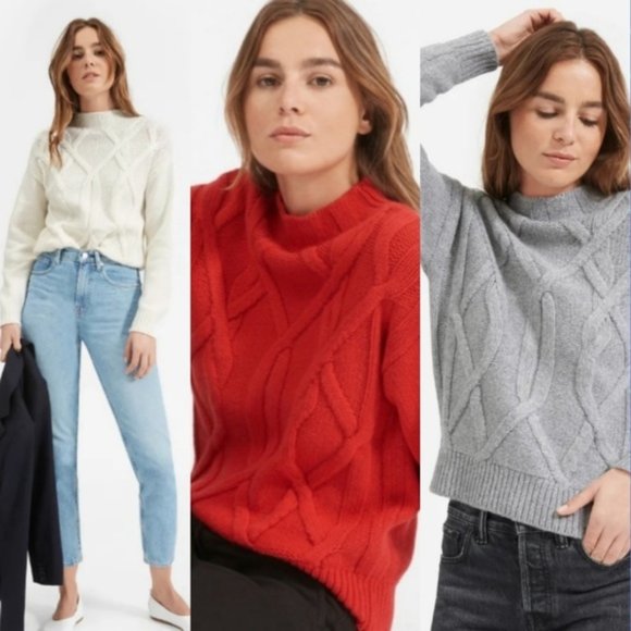 Everlane The Cable Mockneck GREY - Picture 3 of 5